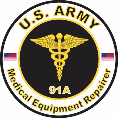 US Army MOS 91A Medical Equipment Repairer 3.8 Inch Decal
