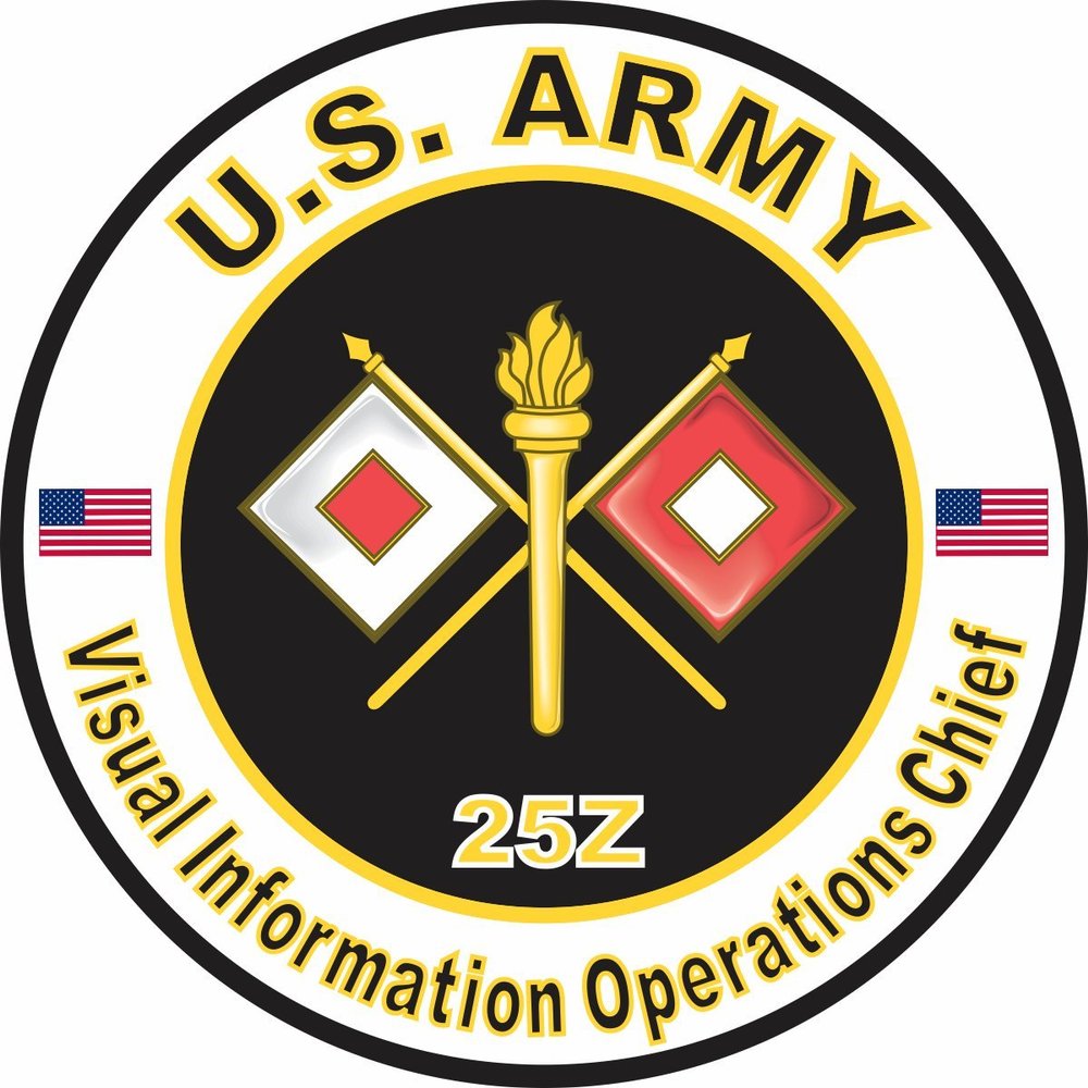 US Army MOS 25Z Visual Information Operations Chief 3.8 Inch Decal