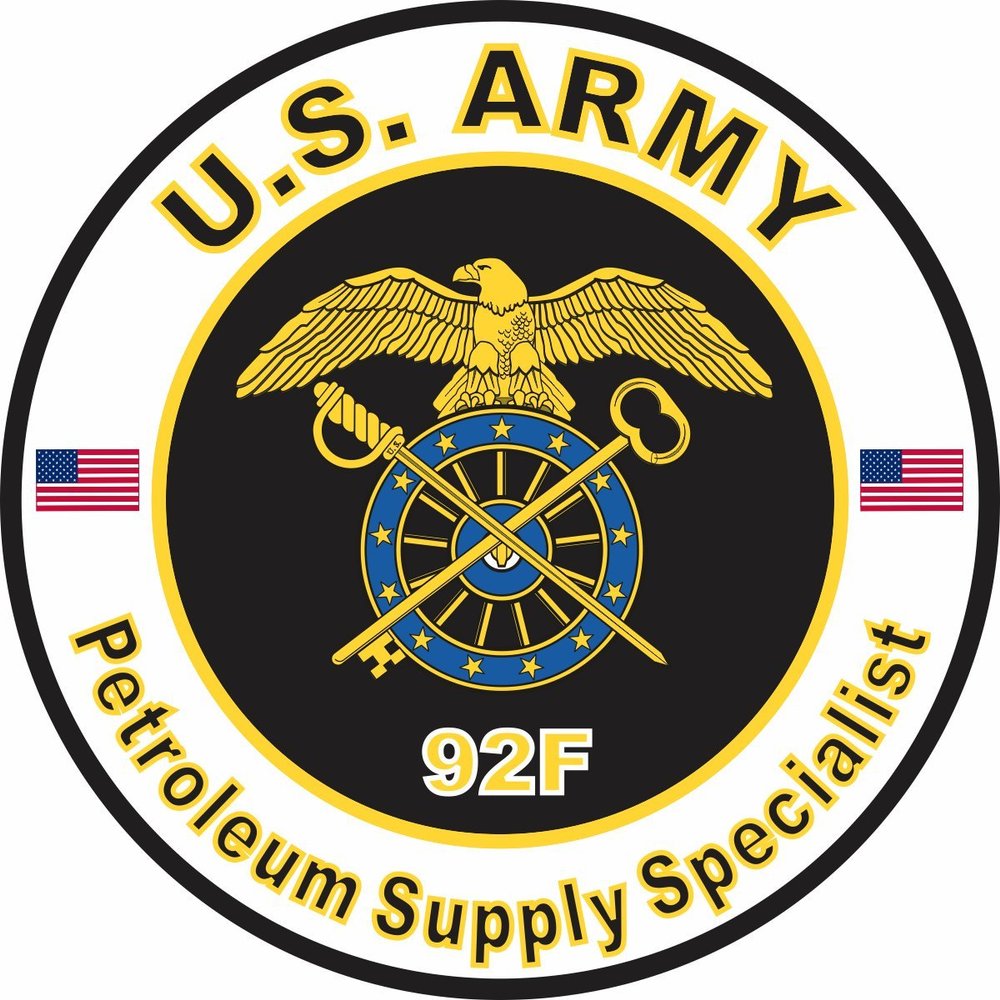US Army MOS 92F Petroleum Supply Specialist 3.8 Inch Decal