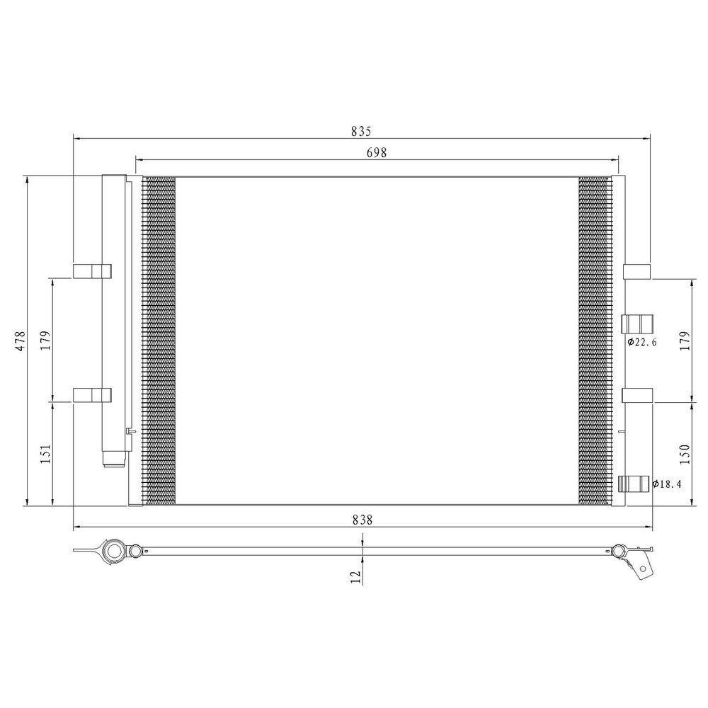 OE Replacement FORD TRANSIT_T-150_CARGO_VAN A/C Condenser (Partslink Number FO3030246)