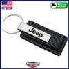 AU-TOMOTIVE GOLD, INC Jeep Cherokee Black Carbon Fiber Texture Leather Key Chain view 2