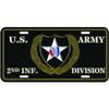 U.S. Army 2nd Infantry Division License Plate with Frame view 2