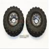 Aluminum 6 Poles Simulation Wheels With 1.9" Tire & Hex Tool (Custom Colors) - 1Pr Set Gray Silver+Black view 1
