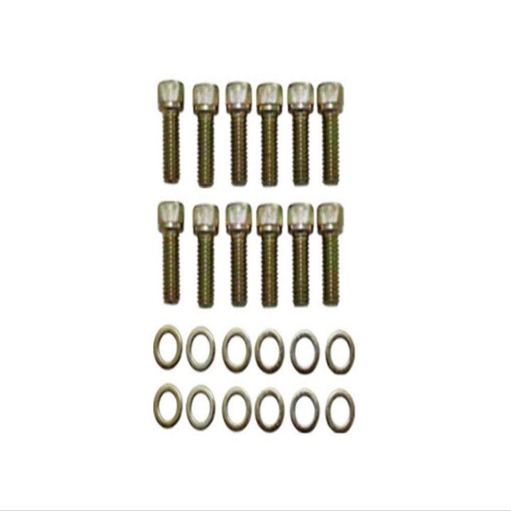 Pirate Mfg Intake Soc Head 12pc Zinc Bolt Kit, Compatible with Chevy Sbc V8 283-400 V6 90