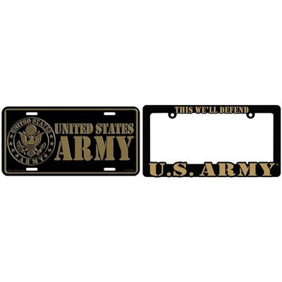 U.S. Army Emblem License Plate with Frame