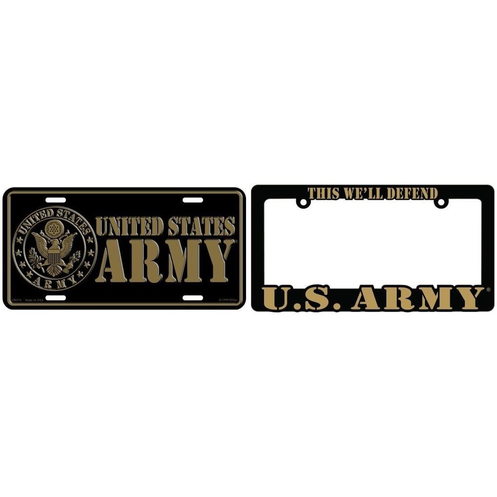 U.S. Army Emblem License Plate with Frame