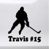 Minglewood Trading Turquoise - Ice Hockey Player V2 with Personalized Name Vinyl Decal - Die Cut Sticker - 5w x 4.5h inches view 1