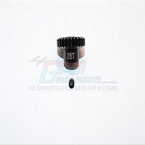 Hard Steel Motor Gear 48 Pitch 26T (Hole 3.175mm, Tooth Distance 0.5mm) - 1Pc Set Black