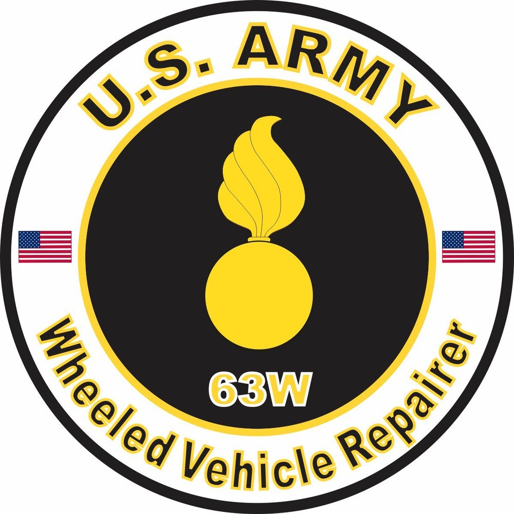 US Army MOS 63W Wheeled Vehicle Repairer 3.8 Inch Decal