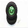 Aluminum 6 Poles Simulation Wheels In Silver Edge With 1.9" Tire & Hex Tool (Inner Black & Outer Silver Screws) - 1Pr Set Green view 2