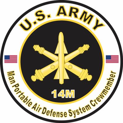 US Army MOS 14M Man Portable Air Defense System Crewmember 3.8 Inch Decal