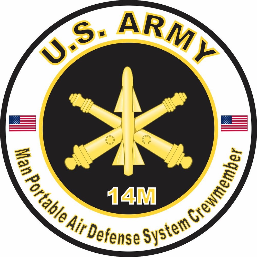 US Army MOS 14M Man Portable Air Defense System Crewmember 3.8 Inch Decal