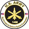 US Army MOS 14M Man Portable Air Defense System Crewmember 3.8 Inch Decal view 1