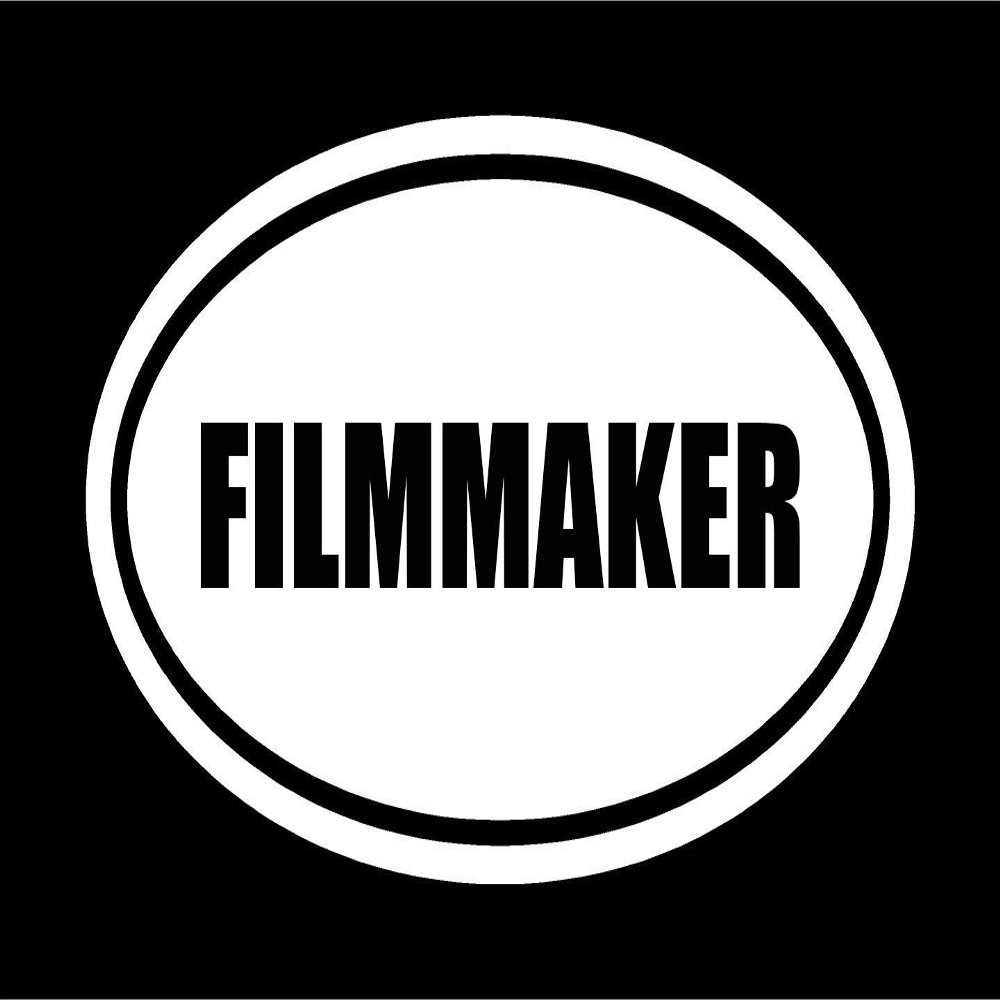 3" die Cut White Vinyl Filmmaker Oval Euro Style Vinyl Decal Sticker Great for Mug Phone Hardhat Helmet