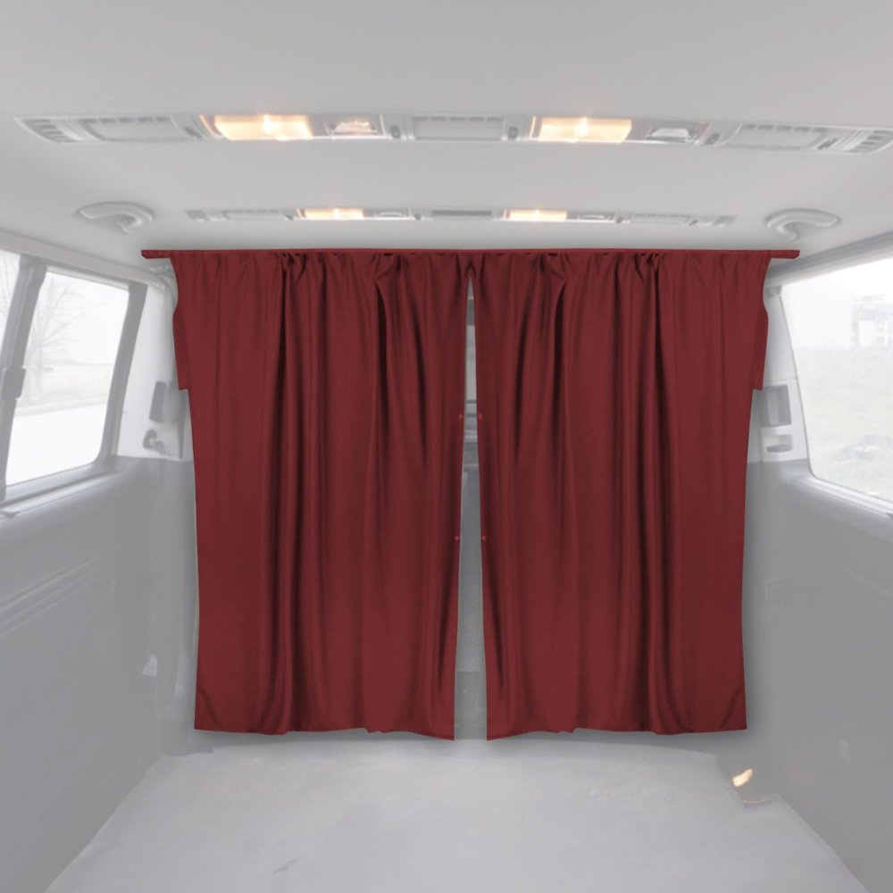 OMAC 54" x 71" Cab Divider Van Cabin Curtain Campervan Kit Red