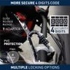 Urban UR140 Motorcycle Helmet Lock, Carabiner with Safer 4 Digit Code, T Buckle Adapter, More Visible Braided Steel Security Cable, Universal Anti Theft Accessory for Motorcycle and Bicycle Helmets view 3
