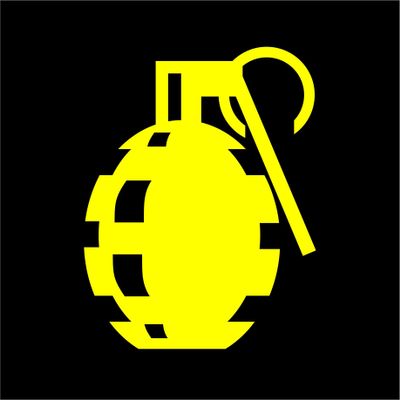 Hand Grenade Car, Window, WALL Decal, Military Army Sticker - Vinyl Car Sticker - Many Sizes and Colors - Die Cut No Background (4" Tall, Yellow)