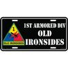 U.S. Army 1st Armored Division License Plate with Frame view 2