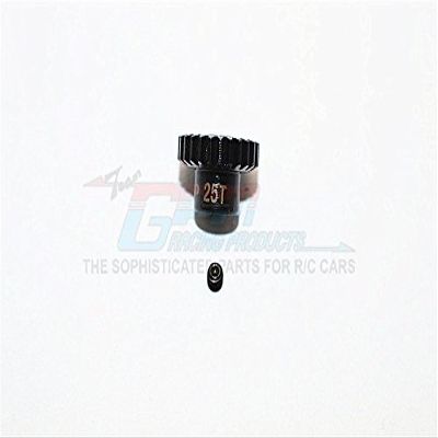 Hard Steel Motor Gear 48 Pitch 25T (Hole 3.175mm, Tooth Distance 0.5mm) - 1Pc Set Black