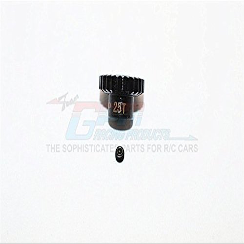 Hard Steel Motor Gear 48 Pitch 25T (Hole 3.175mm, Tooth Distance 0.5mm) - 1Pc Set Black