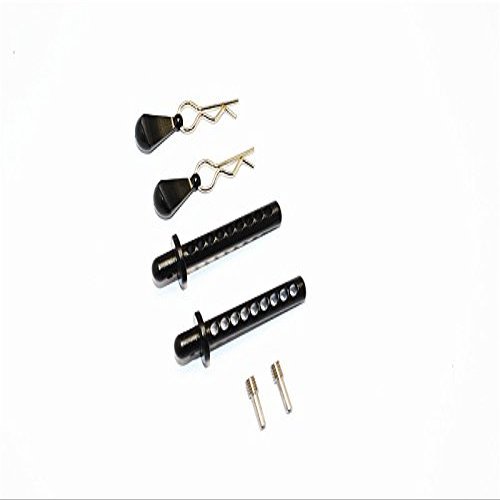 Axial SMT10 MAX-D Upgrade Parts (AX90057) Aluminum Front/Rear Body Post With Clip & Mount - 1 Set Black