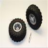 Aluminum 5 Poles Simulation Wheels In Silver Edge With 1.9" Tire & Hex Tool (All Silver Screws) - 1Pr Set Gray Silver view 1