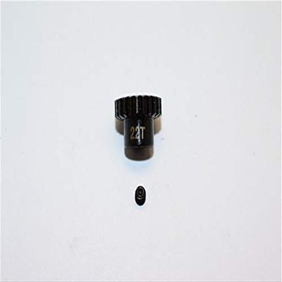 Hard Steel Motor Gear 48 Pitch 22T (Hole 3.175mm, Tooth Distance 0.5mm) - 1Pc Set Black