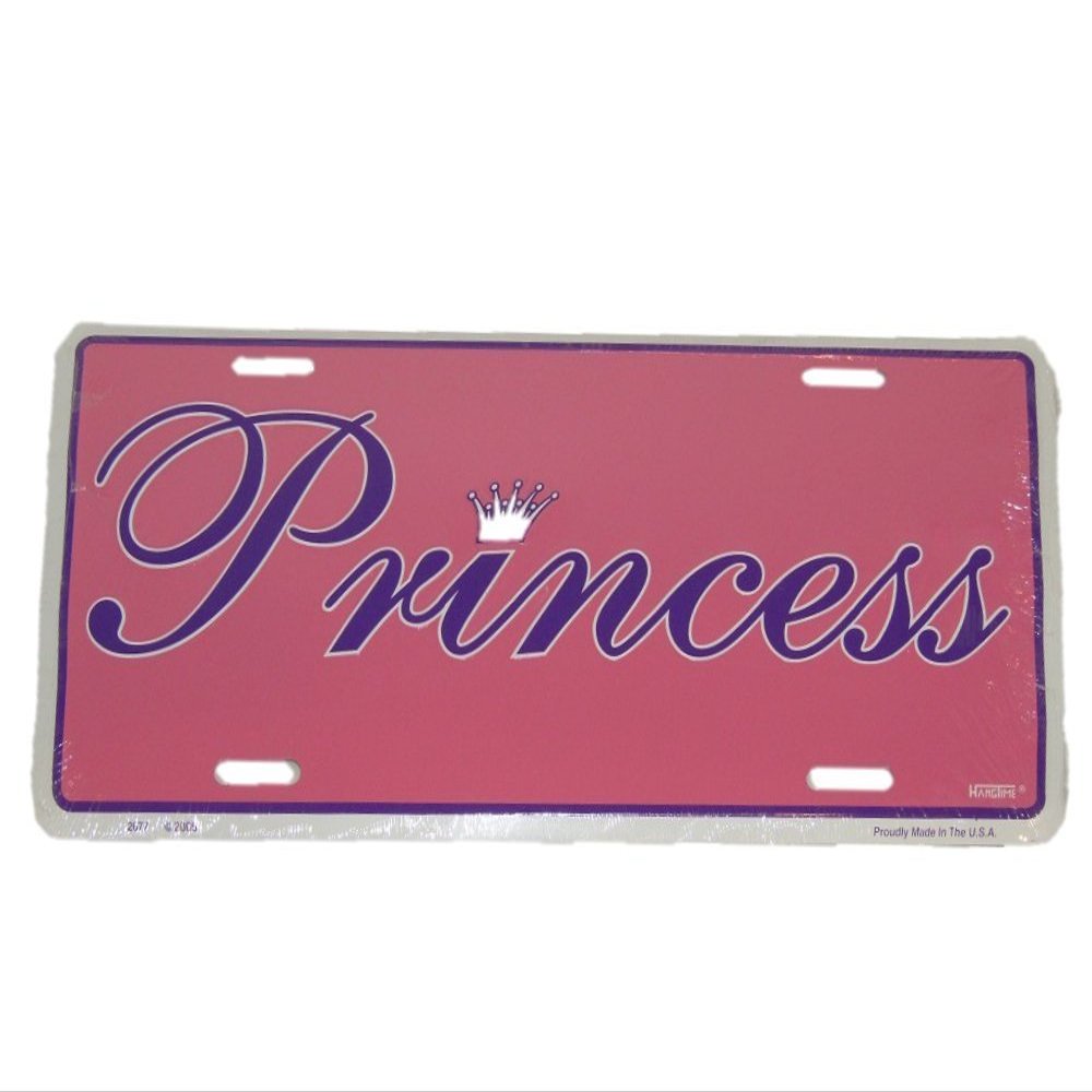 AES Pretty Pink Princess 6"x12" License metal Plate Sign