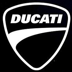 Ducati Motorcycle Decal Vinyl Sticker|Cars Trucks Laptop| White |5.5 x 5.2 in|CCI759