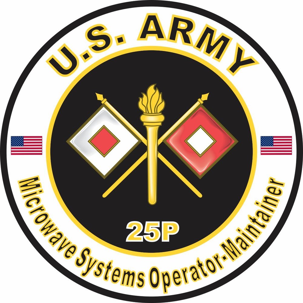 US Army MOS 25P Microwave Systems Operator/Maintainer 3.8 Inch Decal