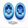 Aluminum 5 Poles Sparkling Wheels In Silver Edge For 1.9" Tire With Hex Tool - 1Pr Set Blue view 1