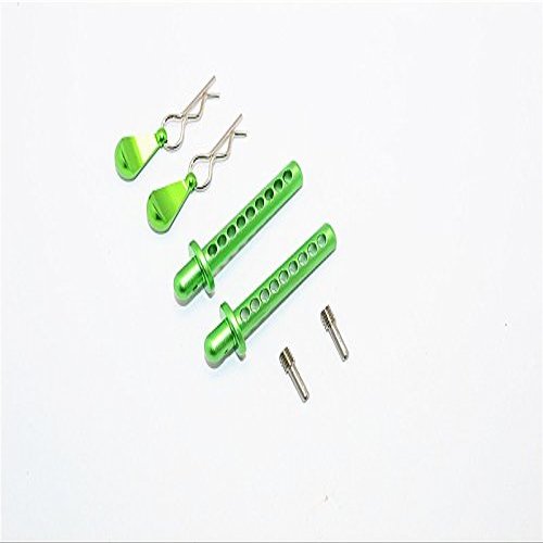 Axial SMT10 MAX-D Upgrade Parts (AX90057) Aluminum Front/Rear Body Post With Clip & Mount - 1 Set Green