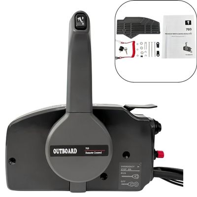 POWEROB TEC Boat Throttle Control 703-48230-14 703-48203-17 703-48203-15 Outboard Remote Control Box Assy 7 Pins Fit for Yamaha Outboards Side Mount Push to Open