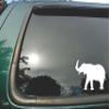 Elephant Silhouette 2- Die Cut White Vinyl Window Decal/sticker for Car or Truck 7"x5" view 1