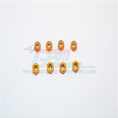 Aluminum 3mm Lock Nuts - 8Pcs Gold