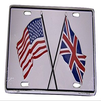 AES USA American & UK United Kingdom British Britain 6"x12" License Metal Plate Sign