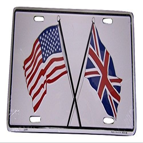 AES USA American & UK United Kingdom British Britain 6"x12" License Metal Plate Sign