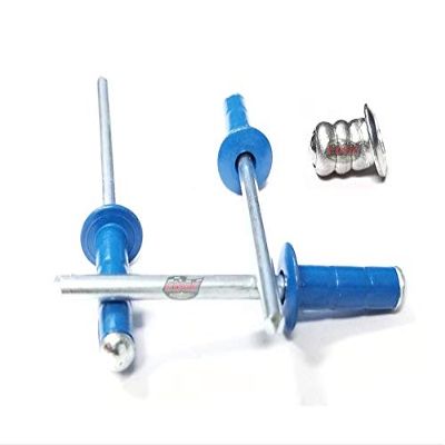 Racer's Speed Shop Chevron Blue 3/16" Rivet Small Head Multi Grip Aluminum Steel Mandrel Pop Rivets 50 Pack