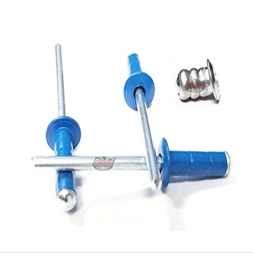 Racer's Speed Shop Chevron Blue 3/16" Rivet Small Head Multi Grip Aluminum Steel Mandrel Pop Rivets 50 Pack