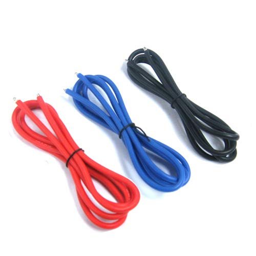 12 AWG Silver Silicone Wire Set (BK/BU/RD) / Yeah Racing / WPT-0030