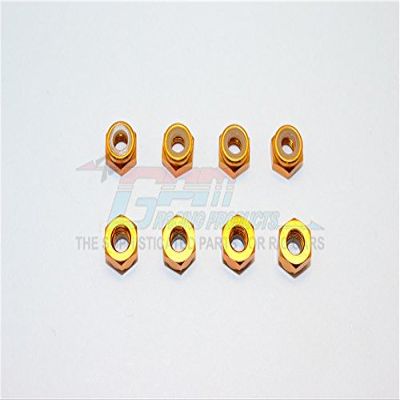 Aluminum 4mm Lock Nuts - 8Pcs Gold