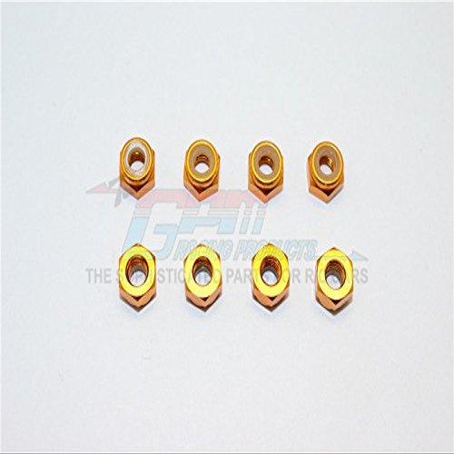 Aluminum 4mm Lock Nuts - 8Pcs Gold