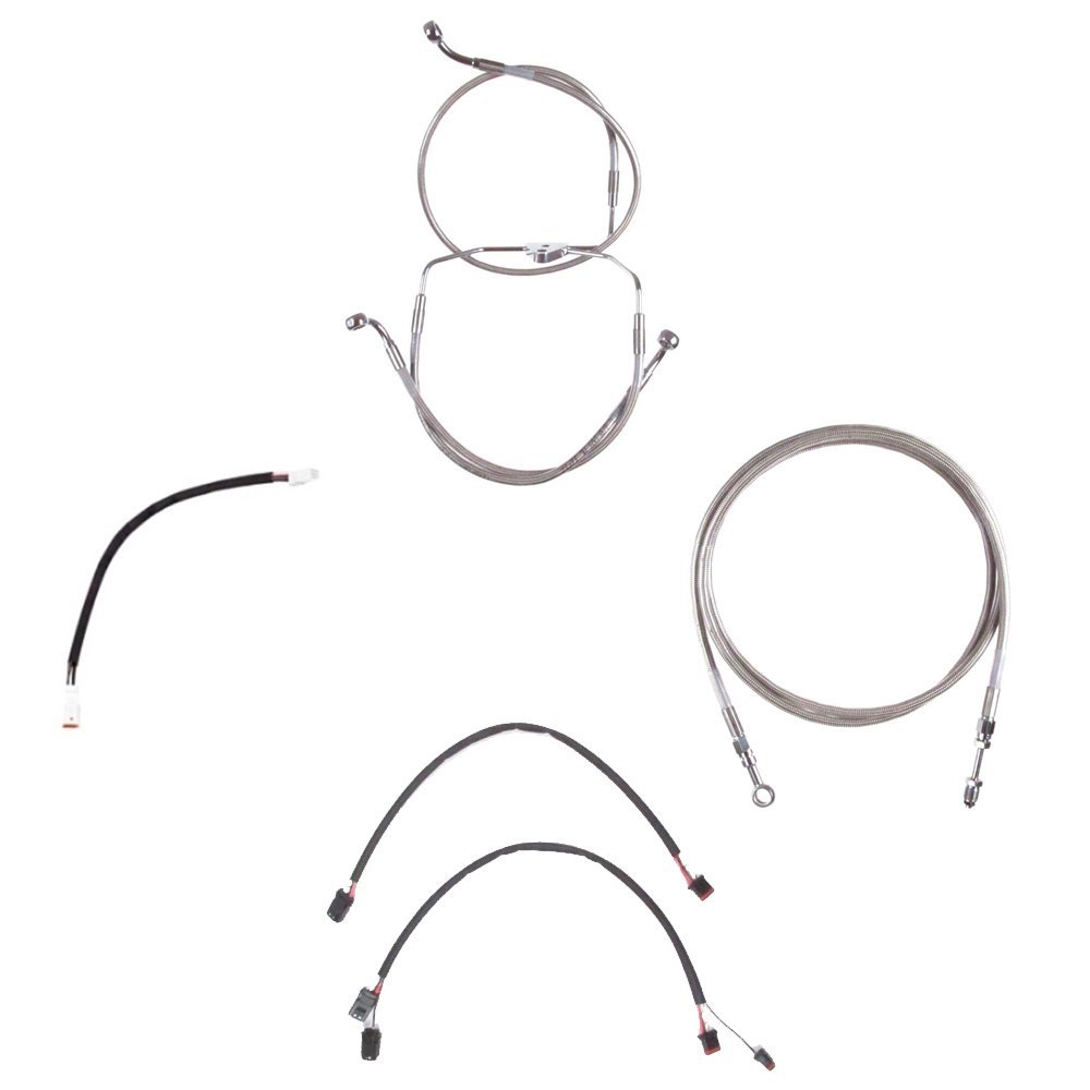 Hill Country Customs Complete Stainless Hydraulic Line Kit for 13" Handlebars on 2016 & Newer Harley Street Glide, Road Glide models without ABS HC-CKC111013-SS