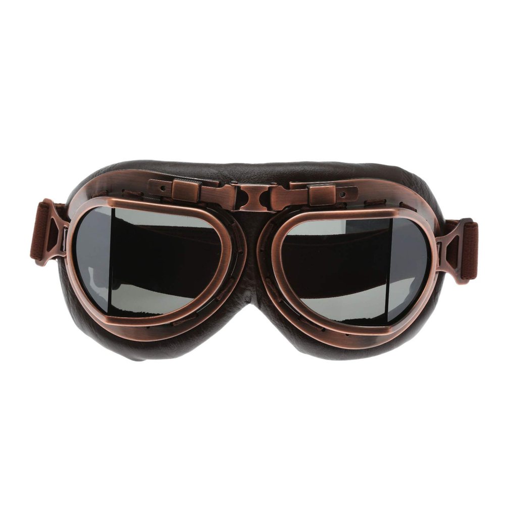 MUXSAM Vintage Motorcycle Goggles, ATV Motocross Goggles, Dirt Bike Racing Riding Off Road Scooter Glasses, Windproof Dustproof Eyewear for Adults Men Women, Copper Frame Smoke Lens