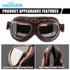MUXSAM Vintage Motorcycle Goggles, ATV Motocross Goggles, Dirt Bike Racing Riding Off Road Scooter Glasses, Windproof Dustproof Eyewear for Adults Men Women, Copper Frame Smoke Lens view 3