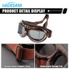 MUXSAM Vintage Motorcycle Goggles, ATV Motocross Goggles, Dirt Bike Racing Riding Off Road Scooter Glasses, Windproof Dustproof Eyewear for Adults Men Women, Copper Frame Smoke Lens view 4