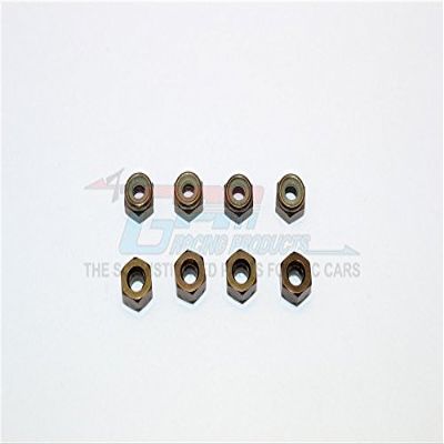 Aluminum 4mm Lock Nuts - 8Pcs Brown