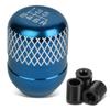 Auto Dynasty Aluminum Netted Style 6-Speed Manual Transmission Stick Shift Knob, Universal Fit, Light Blue view 1