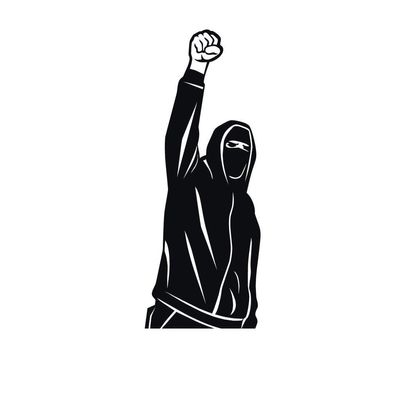 Applicable Pun Resist Fascism Protest Symbol - Vinyl Decal for Outdoor Use on Cars, ATV, Boats, Windows and More - Black 5 inch