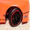 Rubber Slick Tires Of 26mm Width Mount With 7 Spokes Plastic Wheels - 1Pr Set Black+Red view 2